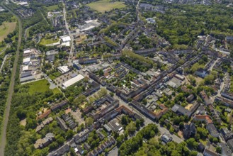 Aerial view, Rotthausen secondary centre, Karl-Meyer-Straße, retail centre, Rotthausen,