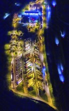 Aerial photo, motorway service area Resser Mark, Resse, Gelsenkirchen, Ruhr area, North