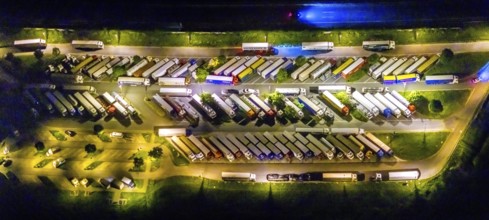 Aerial photo, motorway service area Resser Mark, Resse, Gelsenkirchen, Ruhr area, North