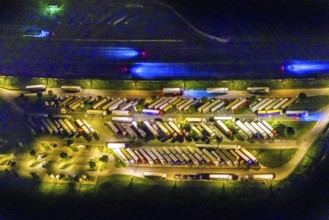 Aerial photo, motorway service area Resser Mark, Resse, Gelsenkirchen, Ruhr area, North