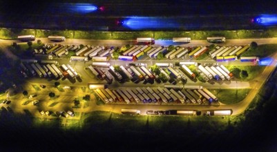 Aerial photo, motorway service area Resser Mark, Resse, Gelsenkirchen, Ruhr area, North