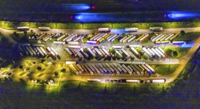 Aerial photo, motorway service area Resser Mark, Resse, Gelsenkirchen, Ruhr area, North