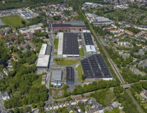 Aerial view, commercial area Pilkington Deutschland AG, Rotthausen, Gelsenkirchen, Ruhr area, North