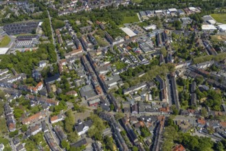 Aerial view, Rotthausen secondary centre, Karl-Meyer-Straße, retail centre, Rotthausen,