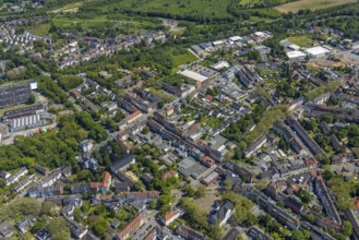 Aerial view, Rotthausen secondary centre, Karl-Meyer-Straße, retail centre, Rotthausen,