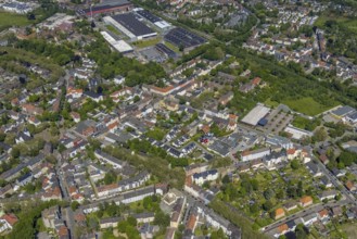 Aerial view, Rotthausen secondary centre, Karl-Meyer-Straße, retail centre, Rotthausen,