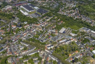 Aerial view, Rotthausen secondary centre, Karl-Meyer-Straße, retail centre, Rotthausen,