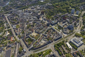 Aerial view, main centre Gelsenkirchen-Mitte, City Gelsenkirchen, Bahnhofstraße, market place,