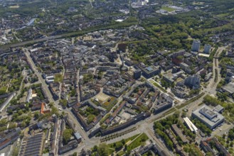 Aerial view, main centre Gelsenkirchen-Mitte, City Gelsenkirchen, Bahnhofstraße, market place,