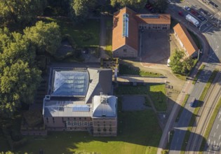 Aerial view, adventure museum Schloss Horst and outer castle Schloss Horst in the district Horst in