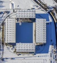 Aerial view, stadium Essen Hafenstraße, Bergeborbeck, Essen, Ruhr area, North Rhine-Westphalia,