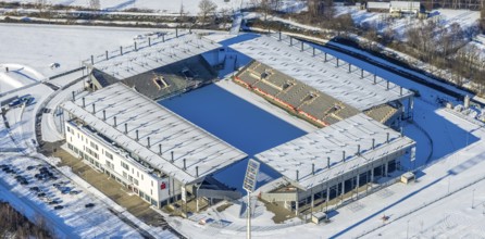 Aerial view, stadium Essen Hafenstraße, Essen-Bochold, Essen, Ruhr area, North Rhine-Westphalia,