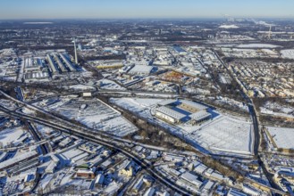 Aerial view, stadium Essen Hafenstraße, Essen-Bochold, Essen, Ruhr area, North Rhine-Westphalia,