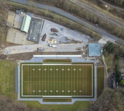 Aerial view, Kettwig Ruhrtalstraße sports ground with American football pitch, Kettwig, Essen, Ruhr