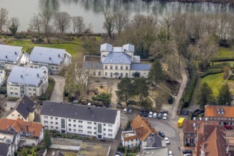 Aerial photo, St. Peter's Catholic Kindergarten, Kettwig, Essen, Ruhr area, North Rhine-Westphalia,
