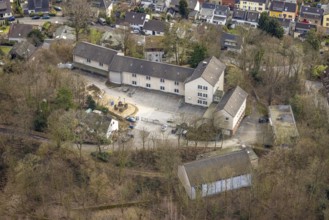 Aerial view, Jakob-Muth School, Kettwig, Essen, Ruhr area, North Rhine-Westphalia, Germany, Am