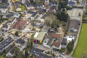 Aerial view, school on the Ruhr, Kindergarten Mintarder Weg e.V., Kettwig, Essen, Ruhr area, North