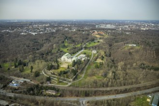 Aerial photograph, Villa Hügel, former residence and representative house of the Krupp industrial