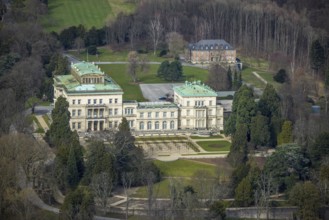 Aerial photograph, Villa Hügel, former residence and representative house of the Krupp industrial