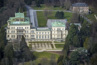 Aerial photograph, Villa Hügel, former residence and representative house of the Krupp industrial