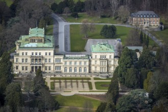 Aerial photograph, Villa Hügel, former residence and representative house of the Krupp industrial
