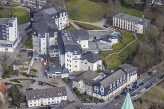 Aerial view, St. Josef Hospital Essen-Werden, Werden, Essen, Ruhr area, North Rhine-Westphalia,