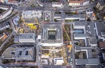 Aerial view, University Hospital Essen, medical centre, construction site, Essen-Holsterhausen,
