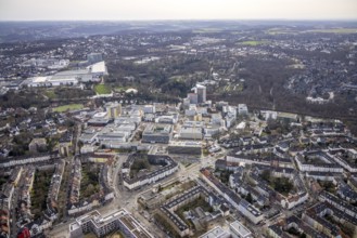 Aerial view, University Hospital Essen, construction site at the building Institute Group 1 (IG1),