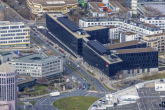 Aerial view, Funke Mediengruppe headquarters, Jakob-Funke-Platz 1, Westviertel, Essen, Ruhr area,