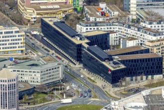 Aerial view, Funke Mediengruppe headquarters, Jakob-Funke-Platz 1, Westviertel, Essen, Ruhr area,