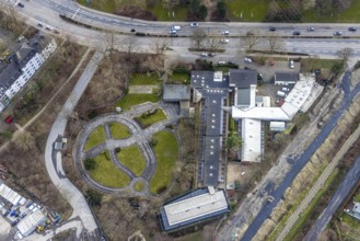 Aerial view, Albert-Schweitzer-Tierheim, Nordviertel, Essen, Ruhr area, North Rhine-Westphalia,