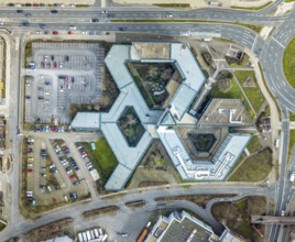 Aerial photo, Agentur für Arbeit Essen, Berliner Platz, Westviertel, Essen, Ruhr area, North