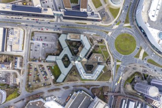 Aerial photo, Agentur für Arbeit Essen, Berliner Platz, Westviertel, Essen, Ruhr area, North