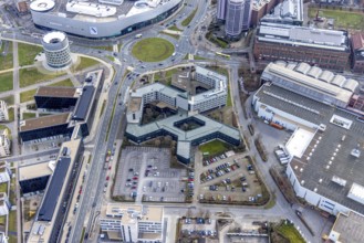 Aerial photo, Agentur für Arbeit Essen, Berliner Platz, Westviertel, Essen, Ruhr area, North