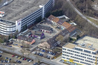 Aerial view, red light district Stahlstraße, Westviertel, Essen, Ruhr area, North Rhine-Westphalia,