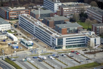 Aerial view, Technology Park Essen TPE on the A40 motorway, TÜV Informationstechnik GmbH group of