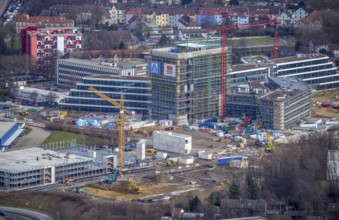 Aerial view, new construction ALDI-Nord Campus, Eckenbergstraße / Am Luftschacht, Essen-Kray,