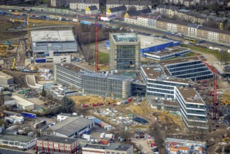 Aerial view, new construction ALDI-Nord Campus, Eckenbergstraße / Am Luftschacht, Essen-Kray,