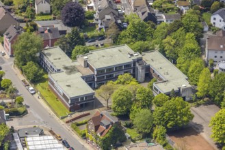 Aerial photo, Realschule Kettwig, Kettwig, Essen, Ruhr area, North Rhine-Westphalia, Germany,