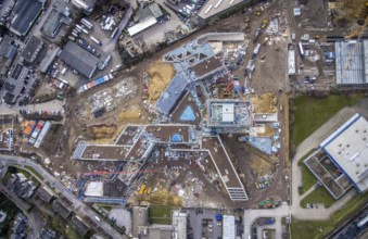 Aerial view, new construction ALDI-Nord Campus, Eckenbergstraße / Am Luftschacht, Essen-Kray,
