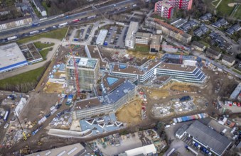 Aerial view, new construction ALDI-Nord Campus, Eckenbergstraße / Am Luftschacht, Essen-Kray,