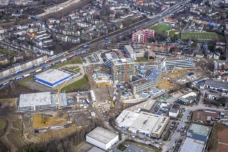 Aerial view, new construction ALDI-Nord Campus, Eckenbergstraße / Am Luftschacht, Essen-Kray,