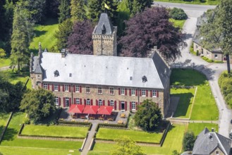 Aerial view, Haus Oefte, Essener Golfclub, Kettwig, Essen, Ruhr area, North Rhine-Westphalia,