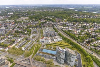 Aerial view, EON Campus, Rüttenscheider Tor, Essen-Rüttenscheid, Essen, Ruhr area, North