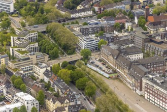 Aerial view, office building Regus - Essen, Grugaplatz, Rüttenscheider Straße bridge,
