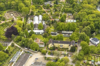 Aerial view, Grugapark, Botanical Garden of the University of Duisburg / Essen, Horticultural