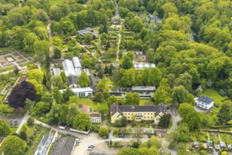 Aerial view, Grugapark, Botanical Garden of the University of Duisburg / Essen, Horticultural