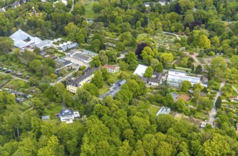 Aerial view, Grugapark, Botanical Garden of the University of Duisburg / Essen, Horticultural