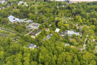 Aerial view, Grugapark, Botanical Garden of the University of Duisburg / Essen, Horticultural