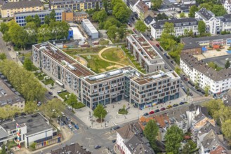 Aerial view, Holsterhauser Platz residential and commercial buildings, Essen-Holsterhausen, Essen,